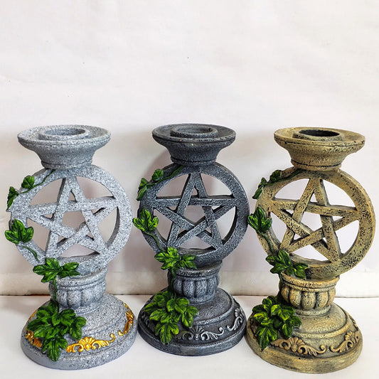 Pentacle candlestick holder