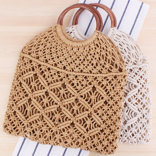 Macramé Tote Bag Vintage Retro Chic handbag