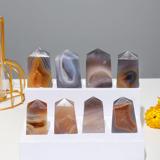 Natural Agate Crystal Hole Crystal Column