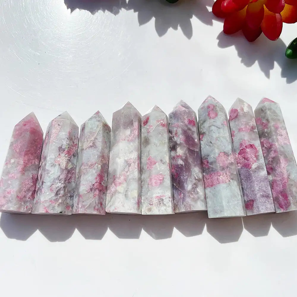 Plum Blossom Tourmaline Crystal Pillar Point